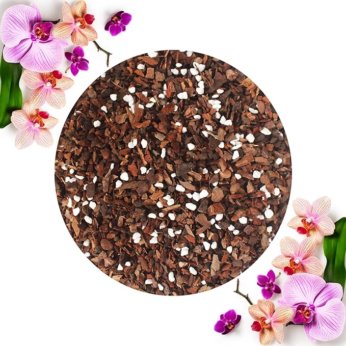 5QT Orchid Potting Mix with Mix Pine Bark & Perlite, Orchid Repotting Soil Medium Great for Indoor Plant Root Climbing & Expanding