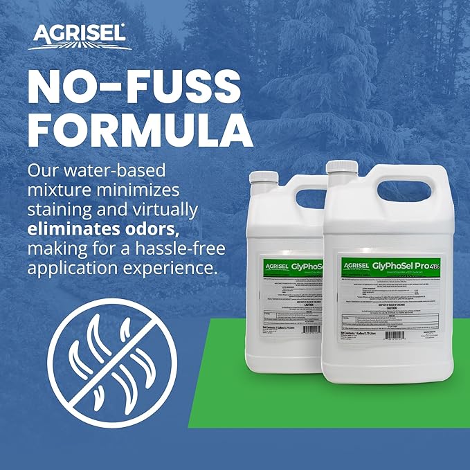 GlyPhoSel Pro Weed Killer, Tackles Hard-to-Kill Weeds, Low-Odor, Easy Mixing, Pet Safe, Includes 3-Pack of Agrisel Protective Gloves, 128 Ounces