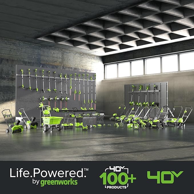 Greenworks 40V 17” Brushless (Push) Cordless Lawn Mower, 4.0Ah Battery and Charger