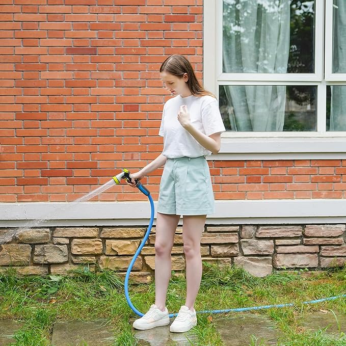 Fevone Garden Water Hose with Solid Aluminum Fittings for Patio & Garden, Drinking Water Safe, 5/8" x 80 ft