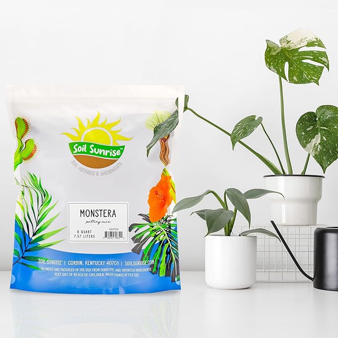 Monstera Houseplant Potting Soil Mix (8 Quarts), Custom Blend for Growing and Repotting