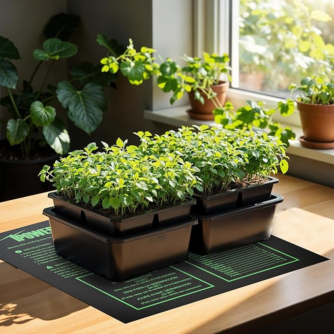 iPower 20"x20.75" Seedling Heat Mat with Built-in Temperature Controller, MET Certified Waterproof Plant Heating Pad, for Germination, Breeding, Brewing