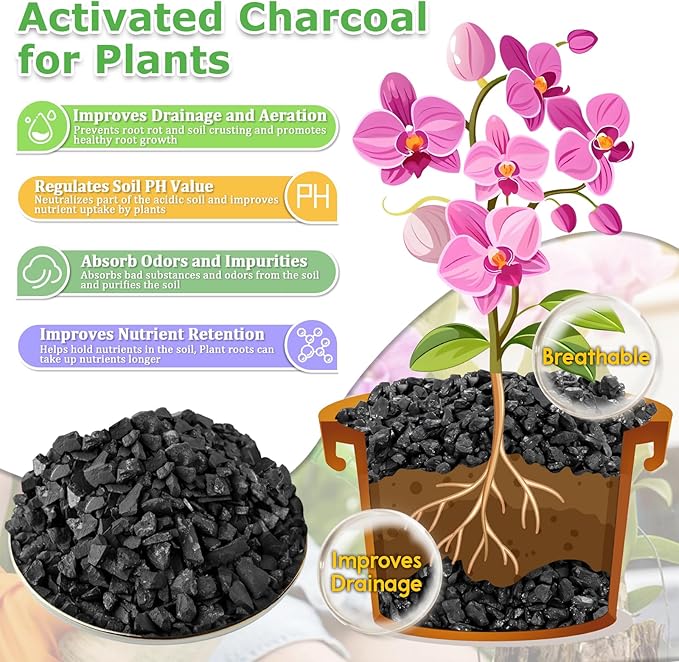 Legigo 12QT All Natural Horticultural Charcoal- Activated Hardwood Plant Charcoal for Soil Amendment, Conditioning Bonsai Soil, Succulent, Terrarium Supplies, Indoor Plant Potting Soil