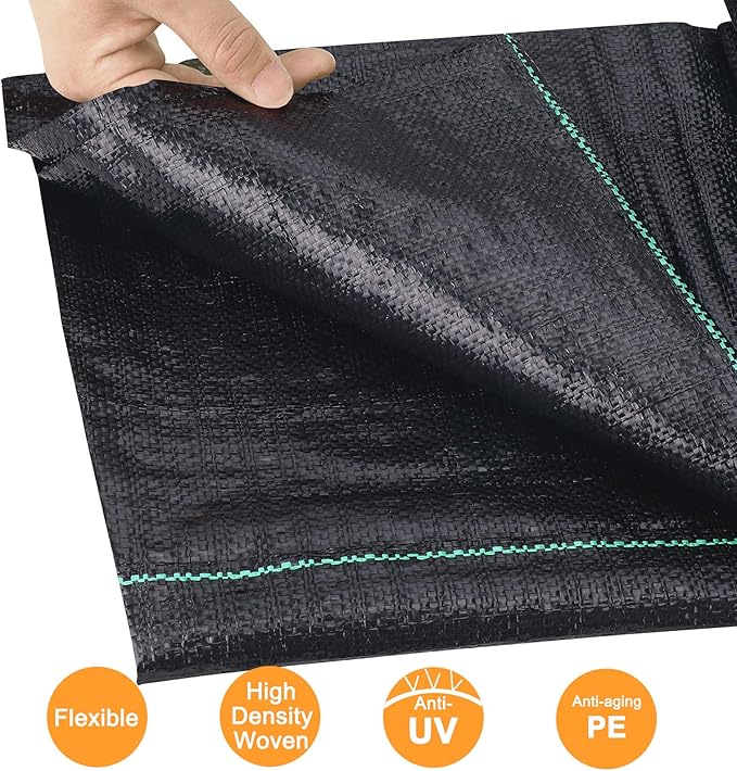 4ft x 50ft Garden Weed Barrier Landscape Fabric, Durable & Heavy Duty Ground Cover Weed Blocker Fabric Gardening Mat, Superior Weed Control for Vegetable Garden, Flower Bed, Mulch