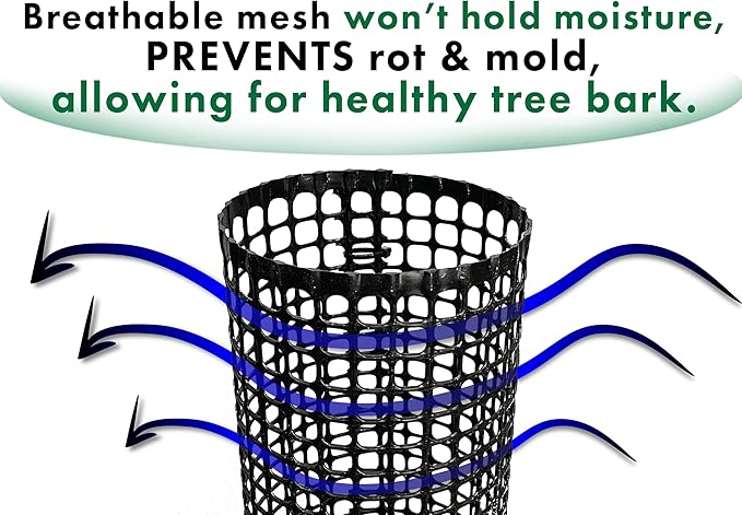 Mesh Tree Bark Protector 12 Inches Tall (25 Pack) Standard Weight with Zip Ties