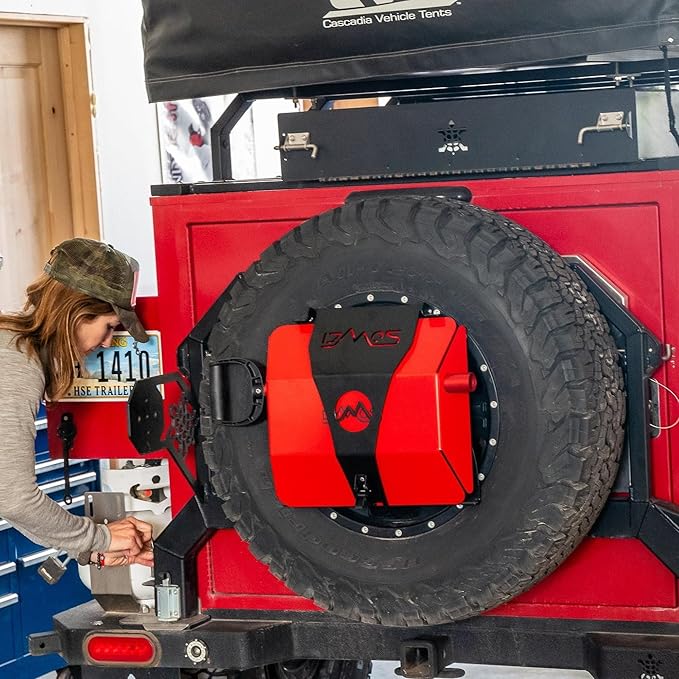 DMOS Stealth Shovel - Lightweight, Heavy-Duty Aluminum Sand & Snow Shovel with Extendable & Collapsible Handle for Camping, Overlanding, Survival, & Off-Road Use - Red/Black - X-Large