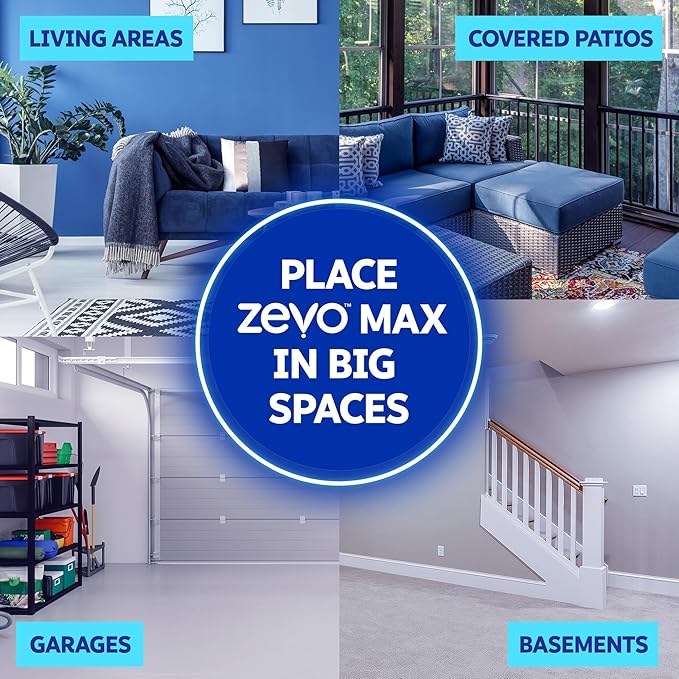 Zevo MAX Bug Catcher & Fly Trap for Indoors - Flying Insect Trap for Gnats, House & Fruit Flies - Use in Any Room - No-Mess Disposal (1 Plug in Base & 2 Cartridges)