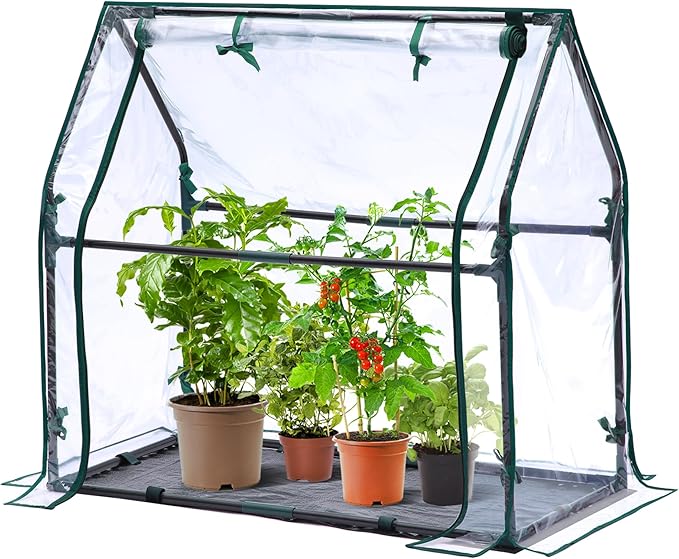 Mini Greenhouse for Indoor Outdoor: Ohuhu Tabletop Portable Green House with Waterproof Pad for Small Plants Nursery Germination, 36"x18"x33" Heavy-Duty Cover Tent Humidity Dome Seedling Accessory