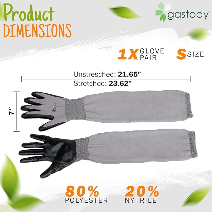 Gastody™ Long Sleeve Gardening Gloves Women and Men - Long Cuff Garden Gloves, Multipurpose Heavy Duty Outdoor and Indoor