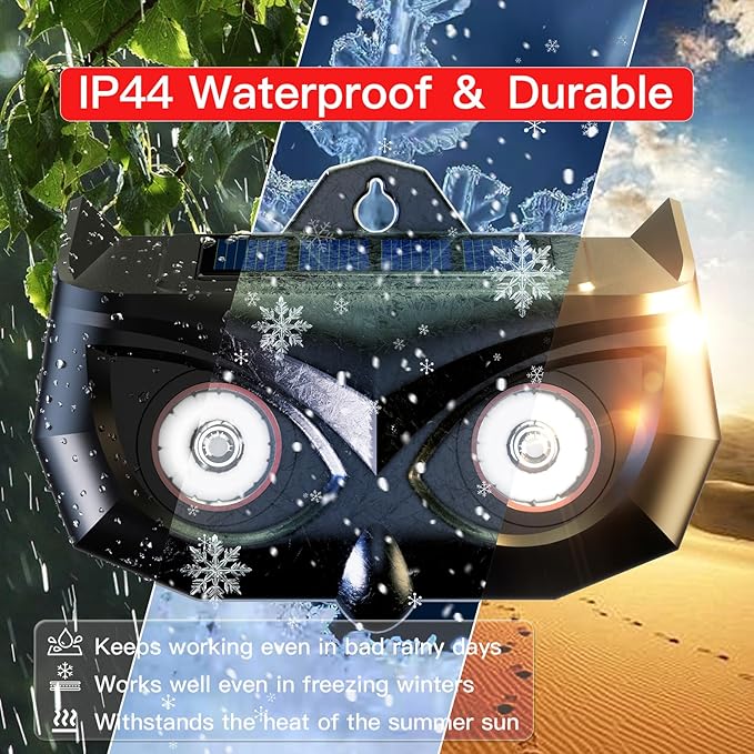 Solar Animal Repeller-Nocturnal Coyote Deterrent with Upgraded Frequency Flashing Lights-Waterproof Deer Repellent Device for Raccoon Fox Skunk-Predator Lights for Chicken Coop Farm Yard Garden (8)