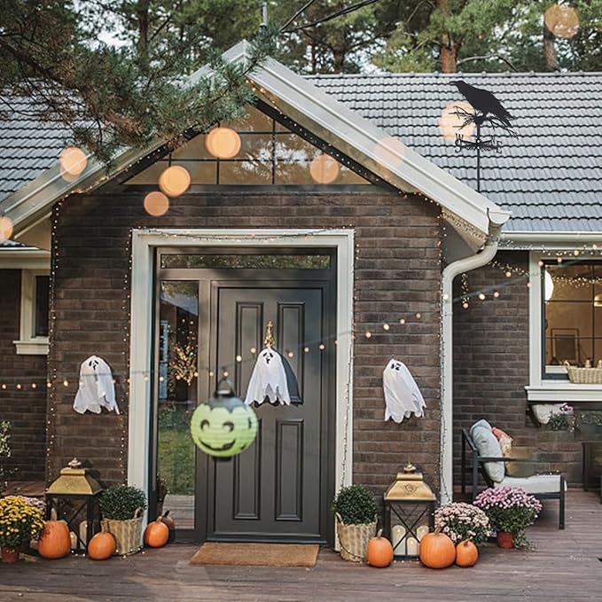 SUPERDANT Crow Weather Vane Black Metal Wind Vanes for Outside Weathervane Crow Animal Weathervanes for Yard Garden Decorative Outdoor Farmhouse Farm Barn Sheds Patio Halloween Decorations