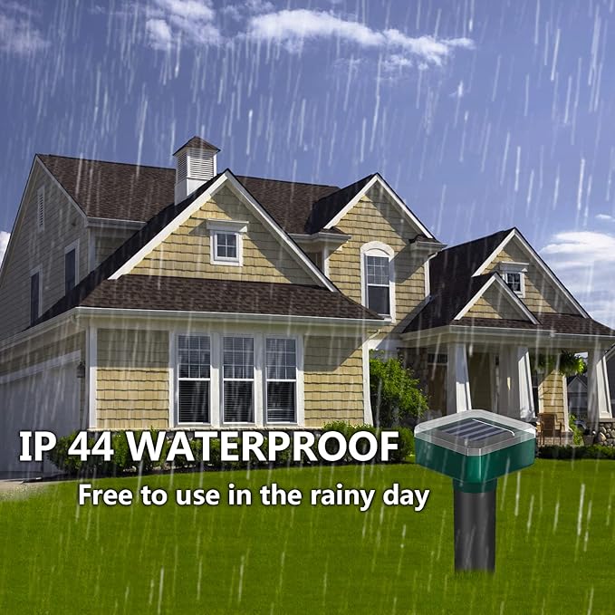 Snake Repellent for Yard & Outdoors - Solar-Powered Sonic Snake Deterrent Devices, Waterproof, Pet Safe Rattlesnake Repellent (6)