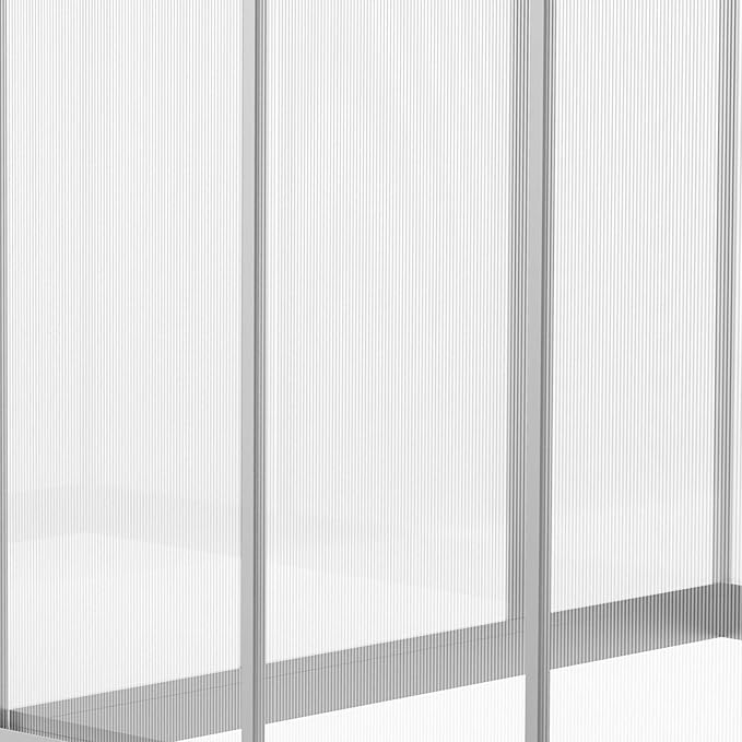 Outsunny 4' x 6' Greenhouse for Outdoors, Polycarbonate Greenhouse with Rain Gutter and Roof Vent, Aluminum Walk-in Green Houses for Outside Patio Backyard Garden