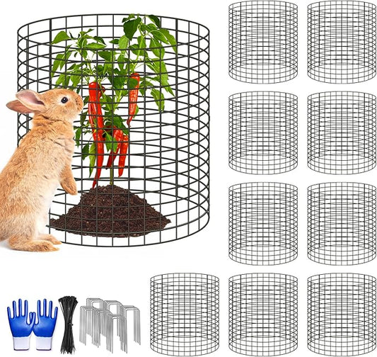 10 Pcs 11.8"x 11.8"/11.8"x 19.6" Available Chicken Wire Cloches for Plants, Plant Protector from Animal, Garden Covers Netting Iron Wire Mesh to Protect Plants Vegetables from Rabbit Squirrel Chicken