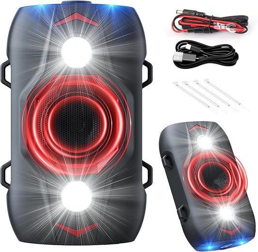 2 Pack Ultrasonic Rodent Repellent for Car Engines, Under Hood Mouse Repellent with 4 LED Strobe Lights, USB Powered, Keep Rats, Mice and Squirrels Away from Vehicles, RVs, Garages, Attics (2, Black)