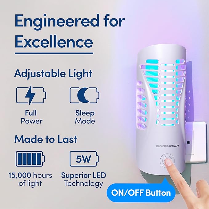 Flying Insect Trap for Home - Indoor Fly, Gnat, and Mosquito Killer with UV Light - Non-Toxic Fruit Fly Traps for Indoors - Easy Bug Catcher for Any Room - Includes 1 Device & 5 Sticky Pads