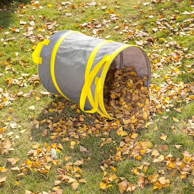 30 Gallon Collapsible Trash Can 3 Pack, Garden Bag Pop Up Camping Trash can, Reusable Leaf Bag Holder, Yard Waste Bag