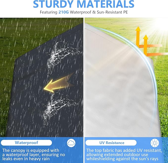 8x10 ft Carport Heavy Duty Tent with Roll-up Windows, Portable Garage with Galvanized Steel Tubes, Car Canopy All-Season Tarp for Car Boat Truck Motorcycle