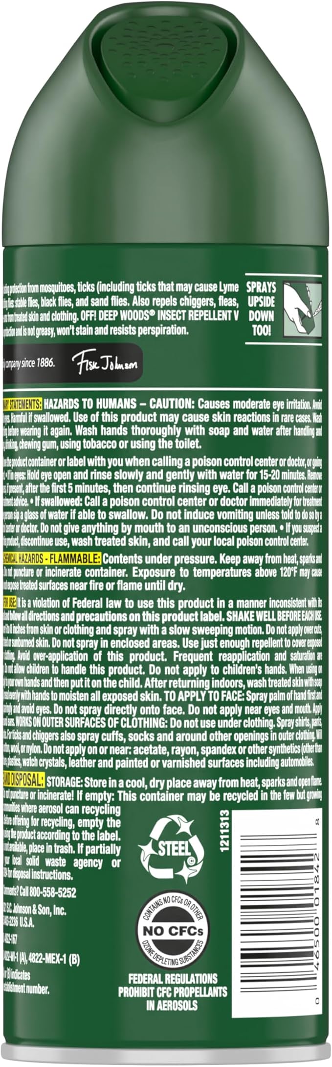 OFF! Deep Woods Insect Repellent Aerosol, Bug Spray with Long Lasting Protection from Mosquitoes and Ticks, 6 oz