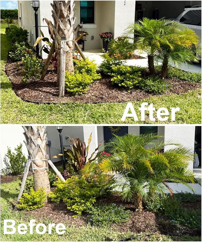 Landscape Edging Border 33FTx 4 Inch Tall, Plastic Garden Borders Edging with 30 Spikes,Flexible Lawn Edging Edge for Garden,Grass,Flower Beds, Yard, Paver,Pathway-Black