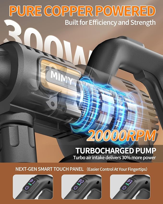 Cordless Pressure Washer Battery Powered; 1200PSI Cordless Power Washer with Brushless Motor, 4.0Ah Battery,6-in-1 Nozzle, 3 Power Level; Handheld Portable Pressure Washer Cordless (5022-BK3)