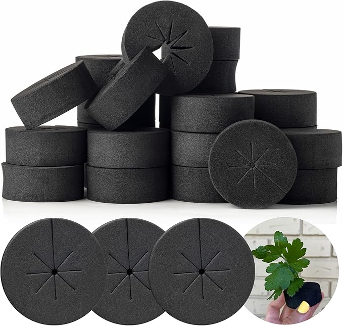 XCEL Cloning Collars 2 Inch (200 – Pack), Premium Rubber Foam Plant Cloner That Fits Net Cups 2 Inch Hydroponic and All Cloning Machines (Black)