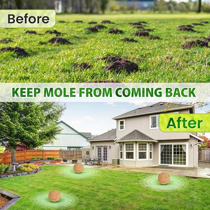 Mole Repellent Outdoor Use, Peppermint Oil to Repel Mole, Gopher, Vole Repellent, Mole Repellent for Lawn, Garden, Yard, Outdoor Use