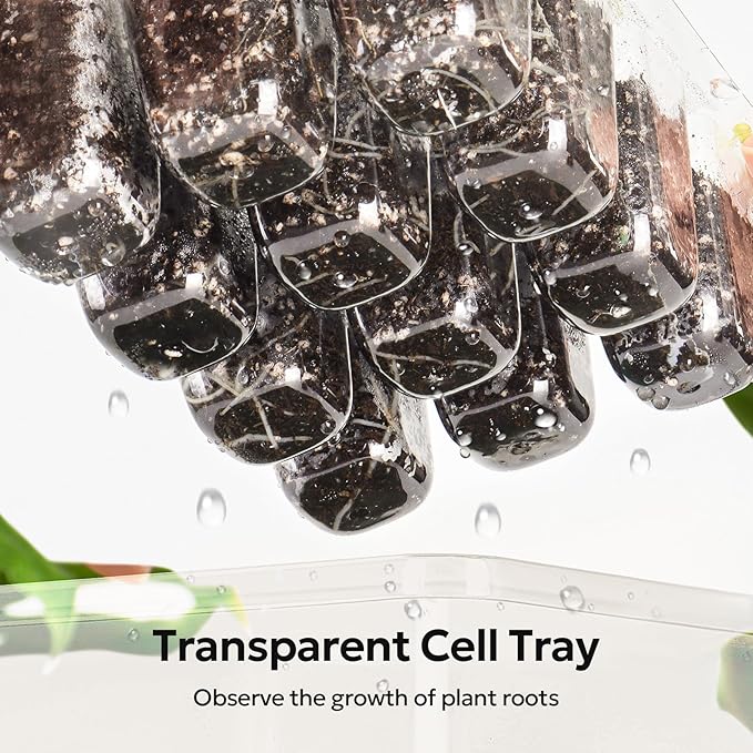 MIXC 10 Packs Seed Starter Tray Seed Starter Kit with Humidity Dome (120 Cells Total Tray) Seed Starting Trays Plant Starter Kit and Base Mini Greenhouse Germination Kit for Seeds Growing Starting