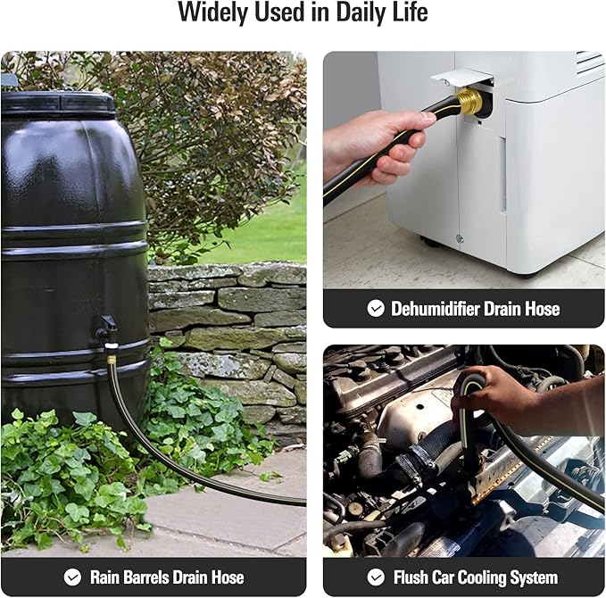 Solution4Patio Short Leader Garden Hose 3/4 in. x 10 ft. -Heavy Duty Durable Flexible Lightweight Water Pipe -Brass Aluminum Ends for Household & Commercial -Kink Free, Leakproof, Male/Female Fittings