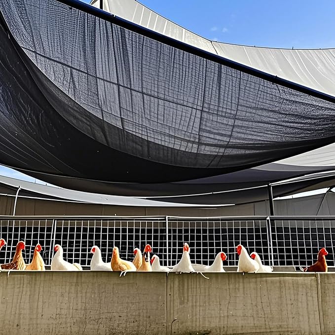 winemana Black Shade Cloth 90%, 30x50 FT Mesh Tarp - Garden Shade for Greenhouse, Patio, Vegetables, Plants Cover and Chicken Coops, Sunshade Net for Outdoor Protection with Reinforced Grommets
