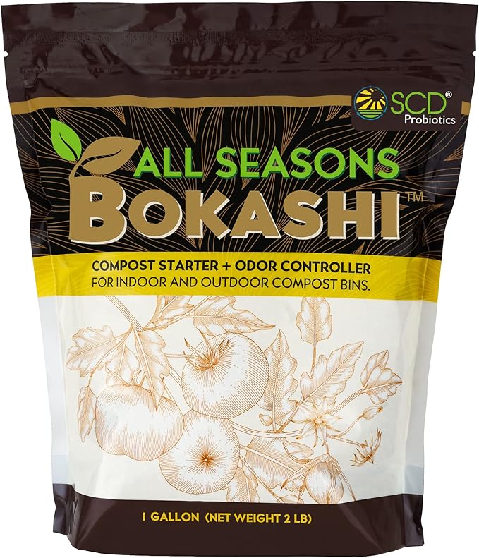 All Seasons Bokashi Compost Starter 2 lbs (1 Gallon) - Dry Bokashi Bran for Kitchen Compost Bin, Compost Food Pet Waste Quickly & Easily with Low Odor by SCD Probiotics