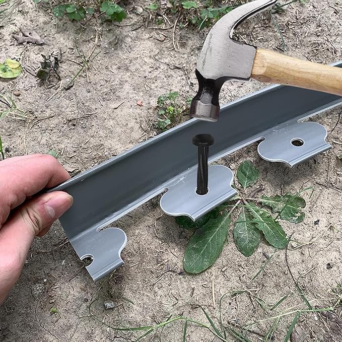 Garden Edging Border,33ft Landscape Edging Garden Borders Edging【2INCH Hight】 Paver Edging Include 30 Stakes, Flexible Lawn Edging Border for Yard, Lawn, Gardens (Grey)