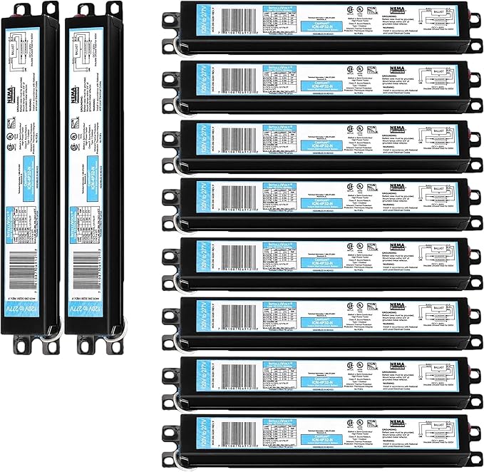 ICN4P32N, 120-277V, 50-60Hz Input Frequency, Solid Wire Type, Instant Start Centium Electronic Fluorescent Ballast for 4 F32T8 Lamp Type, Indoor/Outdoor Use with Automatic Restart Ballast Box, 10 Pack