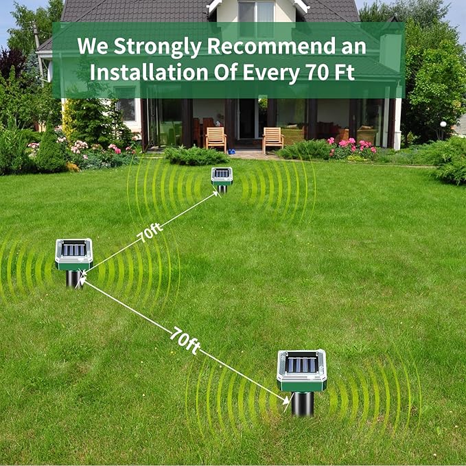 Solar-Powered Ground Vibrating Repellent – Keep Rats, Snakes, Rabbits & Hedgehogs Away from Your Garden, Lawn, Yard, Farm & Orchard!