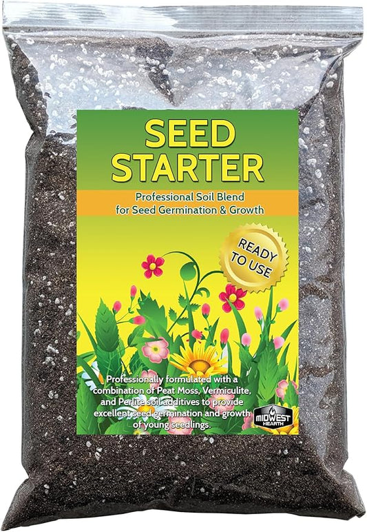 Seed Starter Natural Potting Soil Mix for Germination and Growth (Made in USA) (8 Dry Quarts)