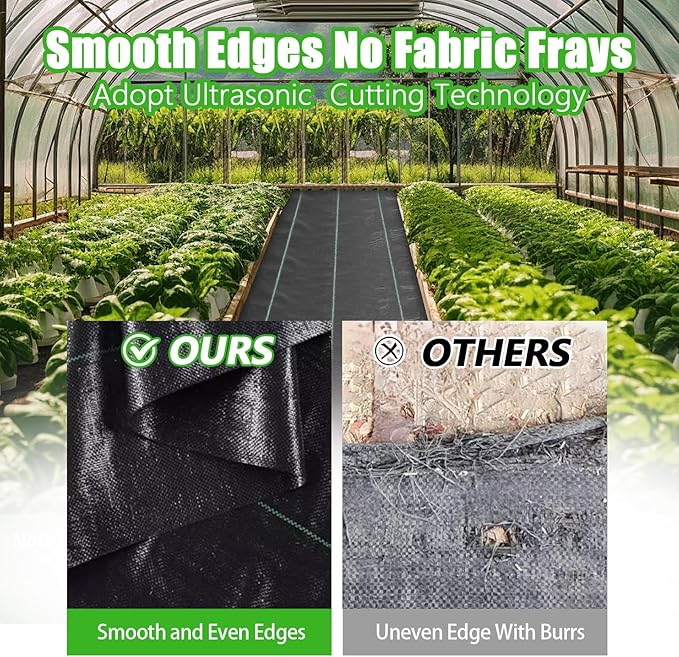 4FT x 300FT Weed Barrier Landscape Fabric Heavy Duty, Thicken Garden Fabric Weed Mats, Weed Control Garden Cloth, Woven Geotextile Fabric for Garden Beds, Underlayment, Commercial Driveway