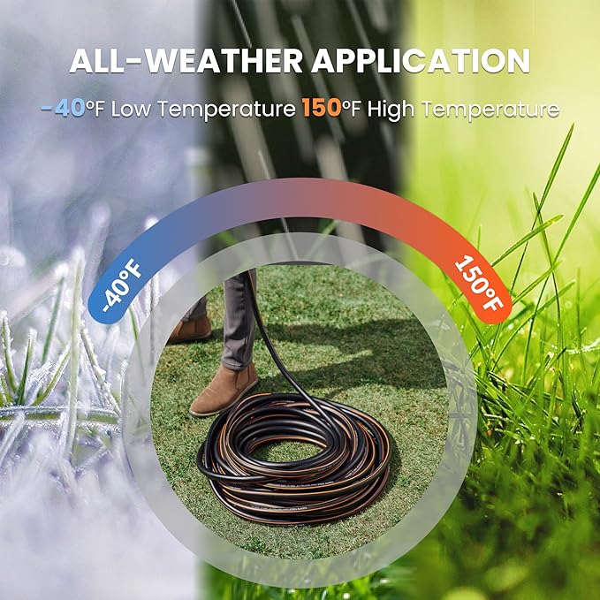 Giraffe Tools Garden Hose 100ft x 5/8", Water Hose Heavy Duty, Lightweight, Flexible Hybrid Hose with Swivel Handle, Male to Female Fittings