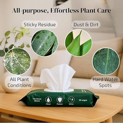 Plant Leaf Cleaner & Leaf Shine, Plant Cleaner | 2 Pack of 50 (Total 100 Count)