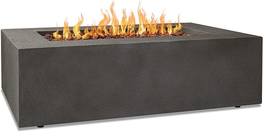 Real Flame Baltic Rectangle Natural Gas Fire Table, Glacier Gray