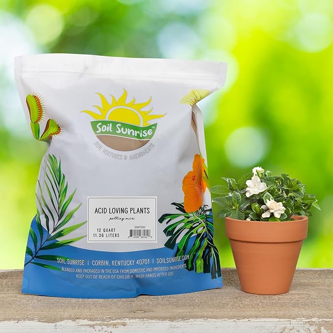 Acid Loving Plant Potting Soil Mix (12 Quarts), Premium Container Blend pH Balanced for Azaleas, Rhododendrons, Blueberries and More