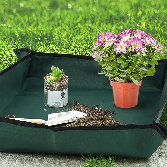 Plant Repotting Mat Waterproof Oxford Fabric for Indoor Succulent Potting Planters and Plant Transplanting (23.07“x23.07"x2.95")