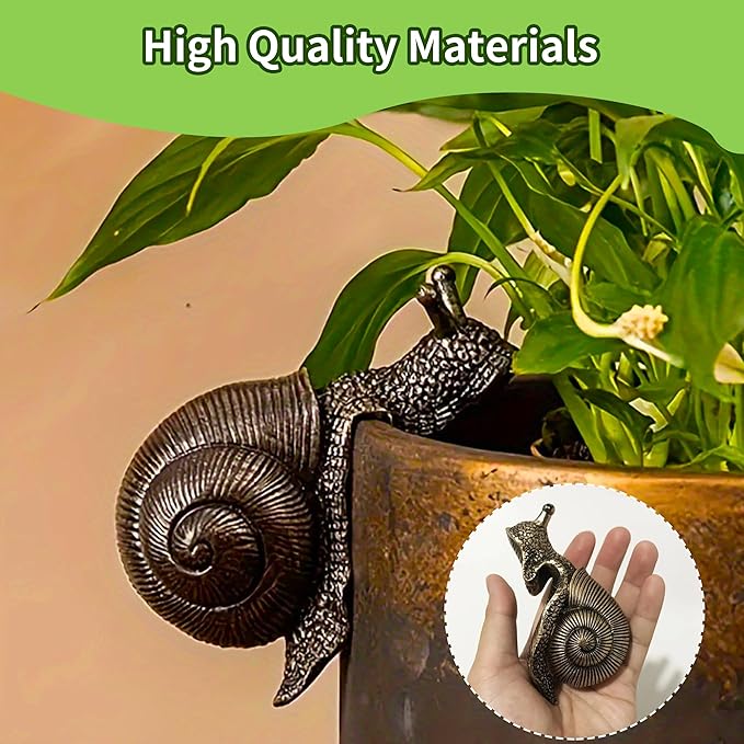2025 New Vintage Resin Snail Embracing Flowerpot Statue Climbing Statue And Flowerpot Miniature Fairy Tale Garden Terrace Decoration Resin Art Courtyard Lawn Outdoor Fence Hanging Animal Decoration