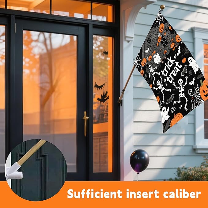 Halloween Garden Flag 12x18 Inch Double Sided, Outdoor Burlap Yard Decor for Porch, Patio, Holiday Decorations, Black2