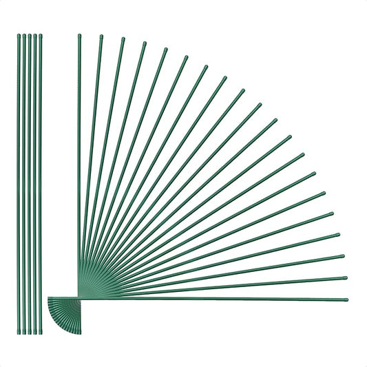 Fencer Wire 25 Pack of 4ft / 48 Inch Durable Metal Plant Supports Garden Stakes, Plant Stakes, Garden Poles for Outdoor & Indoor, Plant Support and Sticks for Tomato, Potted Plants, Beans, Cucumbers