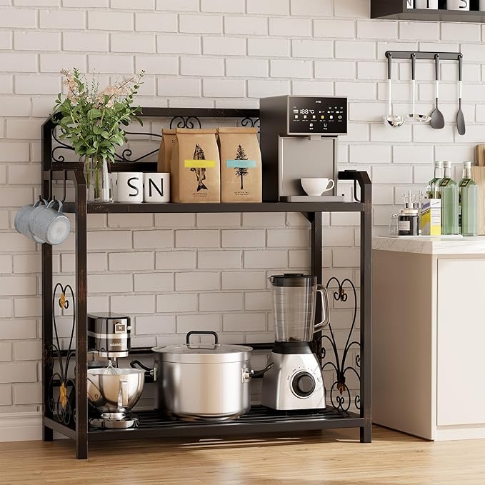 Potting Bench, Outdoor Potting Table with 4 Side Hooks, All-Weather Gardening Table Work Station, Outside Garden Workbench, 505lbs Capacity, 18" D x 39" W x 44" H, Distressed Vintage Black