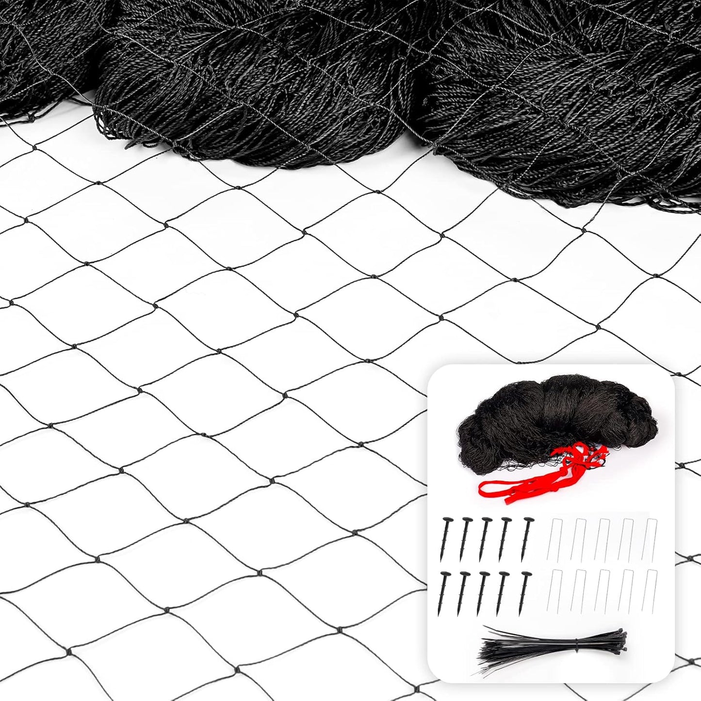 Poultry Netting for Chicken Run - 25x50ft Garden Netting with 1" Square Mesh Protect Plants,Fruit Tree & Vegetables from Poultry,Birds Deer,Pests & Other Animals, Bird Netting for Garden,Farm,Orchard