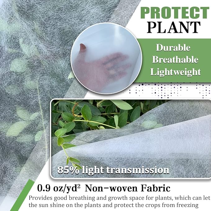 Plant Covers Freeze Protection, 7FT x 25FT 0.9oz Reusable Floating Row Cover Plant Blankets Frost Cloth for Clod Winter Frost Sun Pest Protection