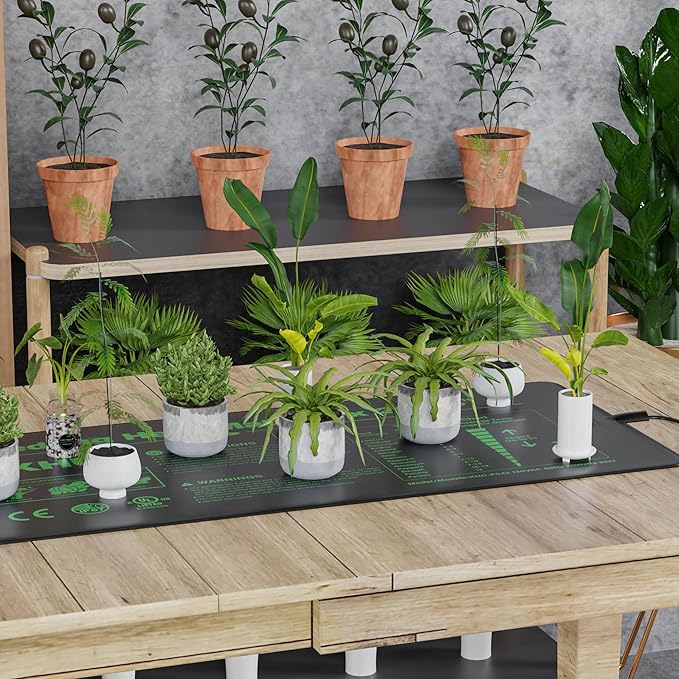 Adjustable Seedling Heat Mat with Temperature Controller, Waterproof Plant Heating Pad Seed Starter Warming Mat for Rapid Seed Germination - 10 x 20.75Inch