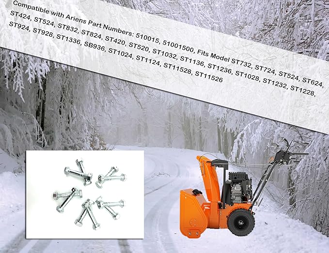 for 53200500 Snow Blower Shear Bolt 10 Pack Replaces 510016