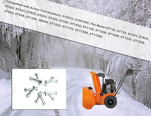 fits Shear Pins and Nuts for Ariens 532005 53200500 510016 51001600 Snow throwers(10 Pack)